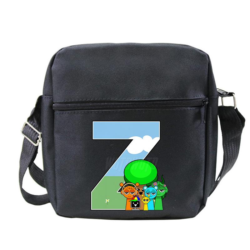 

Fashion children s shoulder bag 26 letters personalized printing rhythm box black messenger bag stationery bag Small Shoulder