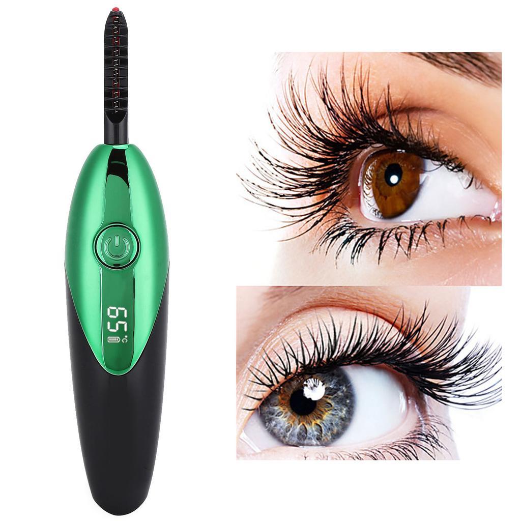 Electric Hted Eyelash Curler Digital Longlasting Electric Eyelash Curler for Women(  Red )