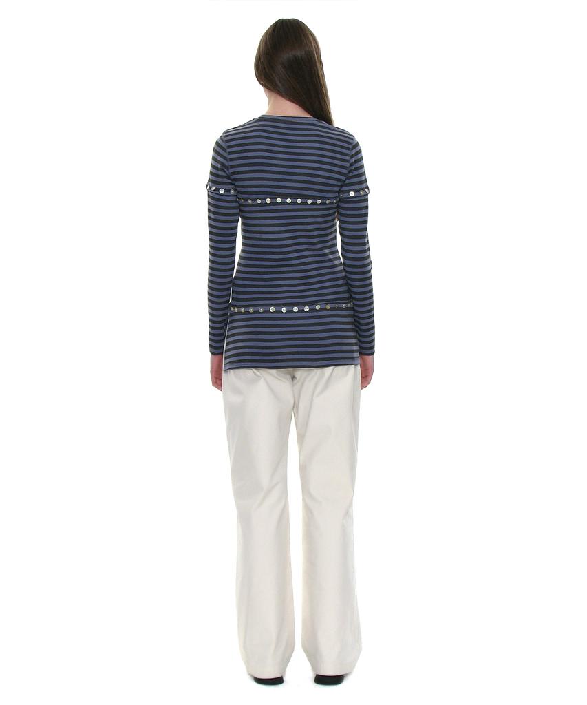 PARTIMENTO WOMEN Button-Up Transform Long Sleeve Tee_Dusty Blue St