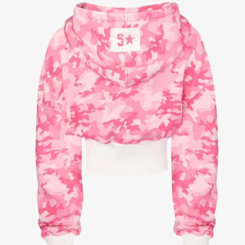 Y2K Hip Hop Street Zeštíhlující Krátká Mikina s Kapucí