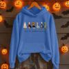 Damemote Casual Langermet trykt Rundhals hettegenser Pullover Topp med lommer
