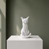 Cat Sculpture, 3D Printed Matte White Desktop Decor with Artistic Lines, Home Ornaments for Shelf Display, Minimalist Decor Gift for Cat Lovers