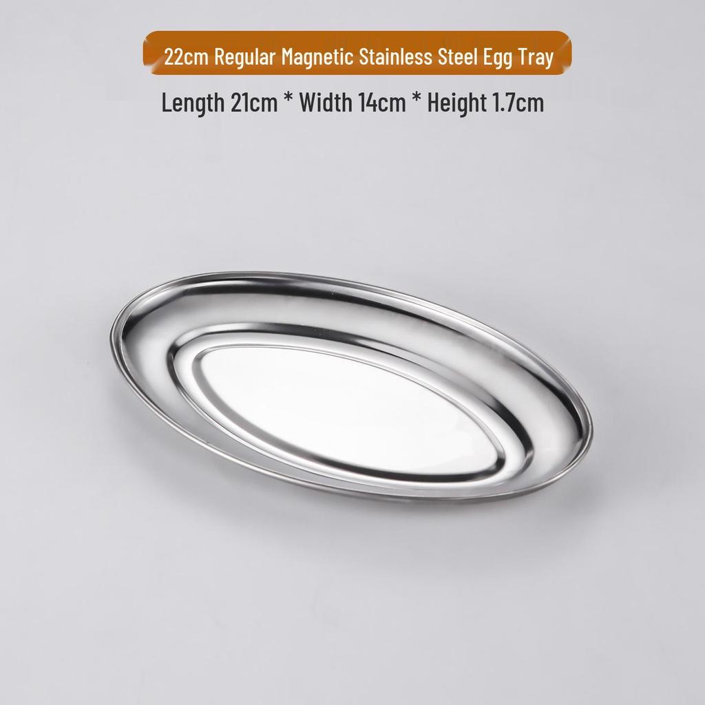 Stainless Steel Oval Plate for Grilled Fish, Steamed Fish, Fruit, Rice, Noodles, and Eggs.