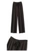 Women's High-Waist Wool Wide-Leg Pants - Autumn/Winter Floor-Length Knitted Casual Trousers