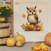 Painted Owl and Pumpkin Leaf Background Wall Decoration Stickers for The Restaurant Kitchen