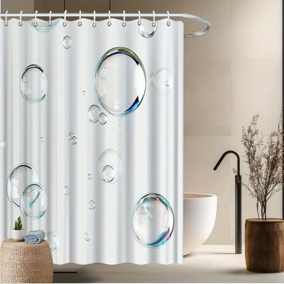 Tenda da Doccia a Bolle, Design con Bolle Trasparenti Galleggianti, Poliestere Resistente allo Sbiadimento, Lavabile in Lavatrice, Decorazione Moderna per Bagno