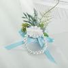 1 pz Fiore Artificiale Accessori Matrimonio Corsage da Polso Bottoniera Matrimonio Braccialetti per Damigelle Rose di Seta