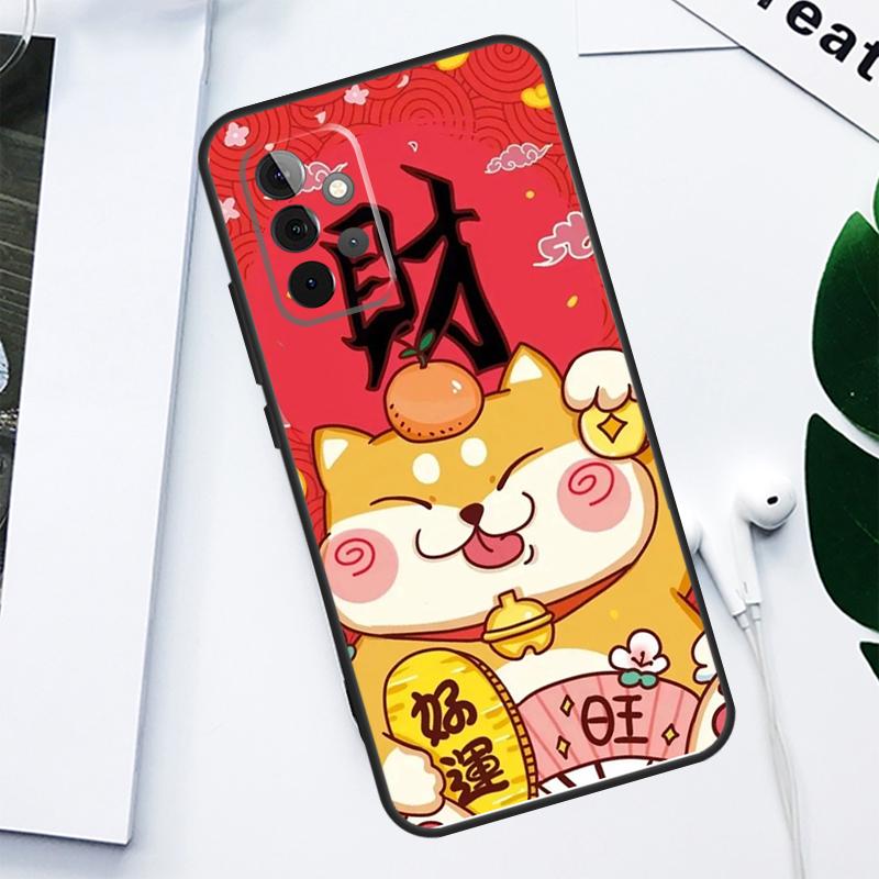 China cute lucky cat For Samsung Galaxy A52 A22 A32 A54 A34 A14 A55 A35 A15 A53 A33 A13 A05 A06 A16 Phone Case
