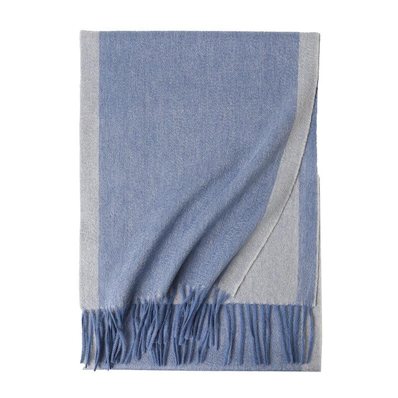 Cashmere color matching warm scarf plain tassel lengthened fashion trend men's and women's autumn and winter scarf