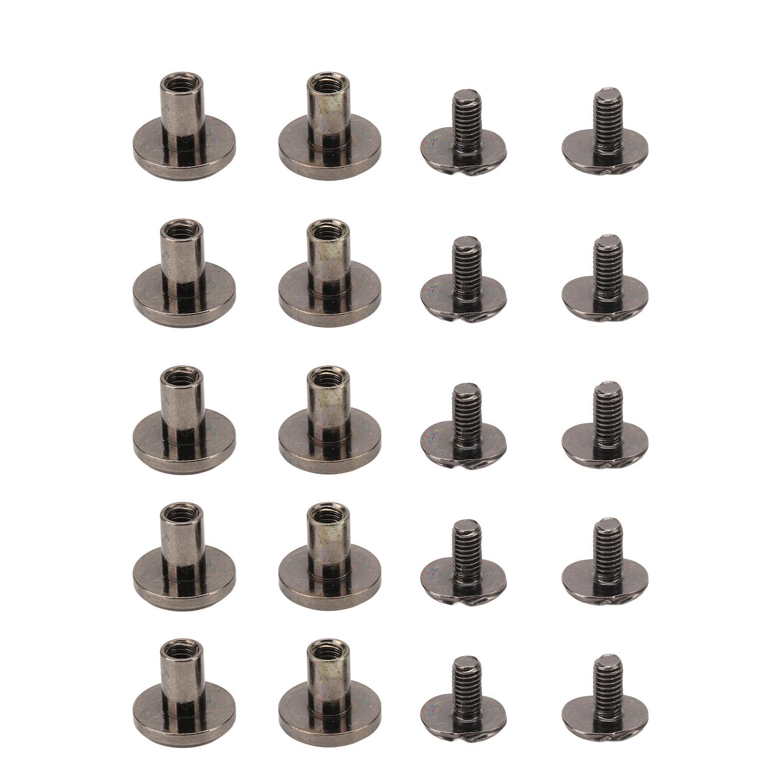 

120set Chicago Screws 9.5x8mm DIY Burr Free Brass Curved Appearance Flat Head Electroplating серый