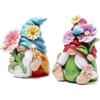 Stolní miniatury Květinový elf soška Zábavná ozdoba Mikro-krajina Trpaslík sedící soška Dekorace zahrady Pryskyřice Gnome řemesla Velikonoce