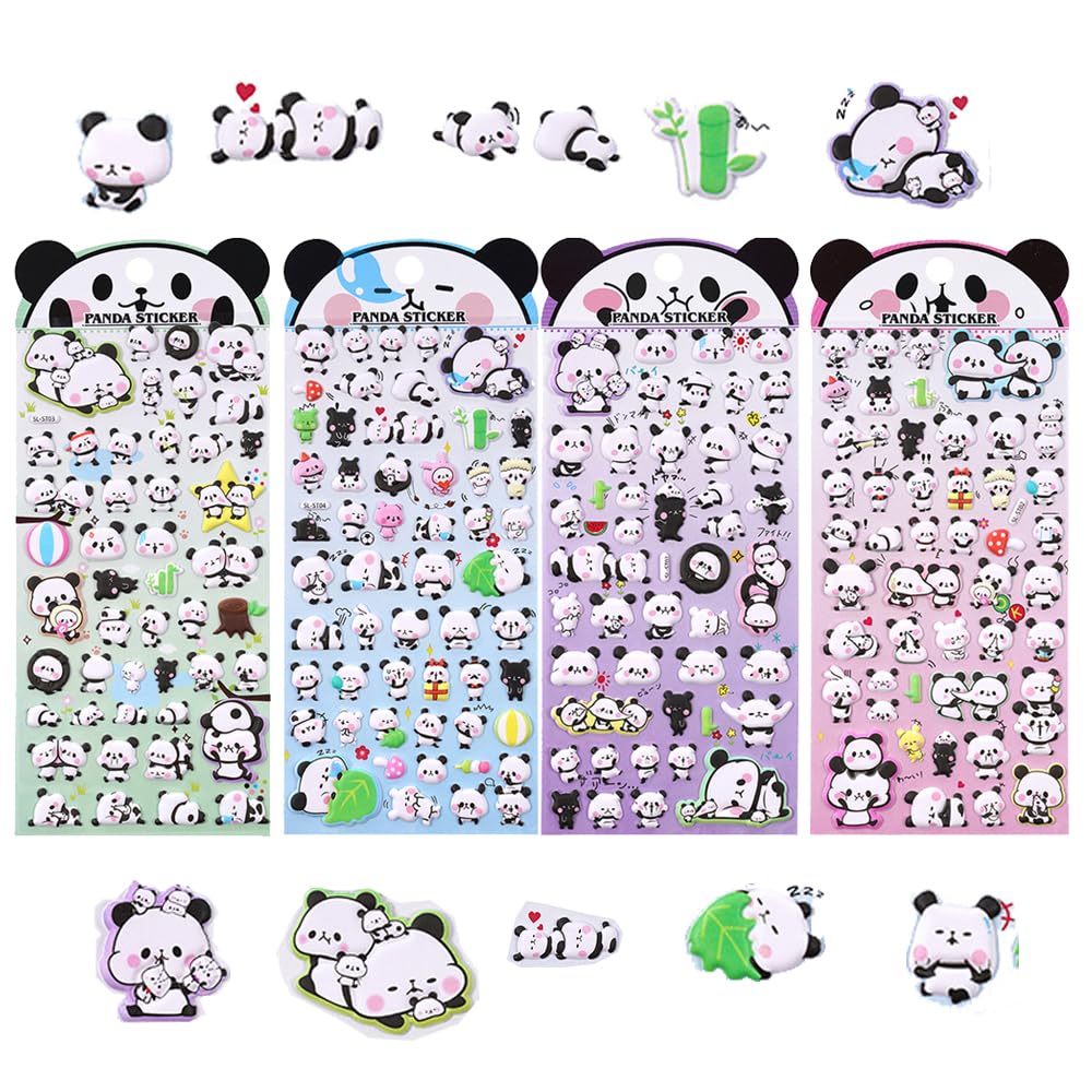 Cute Panda Stickers Squishy 3D Animal Stickers Adorable Animal Stickers with a and Squishy Texture Perfect for Phone DIY Kids Easy to Great Gifts and