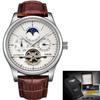 LIGE Brand Retro Mechanical Wristwatch Tourbillon Automatic Watch Sport Clock Leather Casual Business Men Watches Relojes Hombre