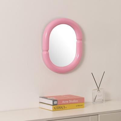 Espejo de Maquillaje Acrílico Espejos de Pared para Tocador Dormitorio Estético Mini Espejo Ovalado Decoración de Belleza de Lujo para el Hogar