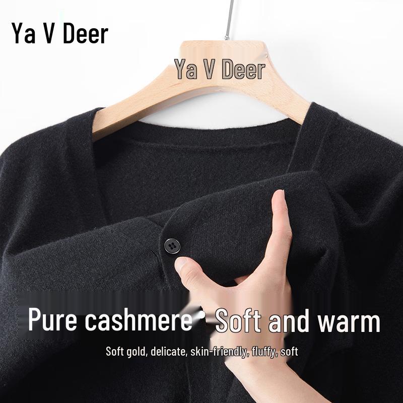 Yalu Men's Pure Cashmere V-Neck Cardigan