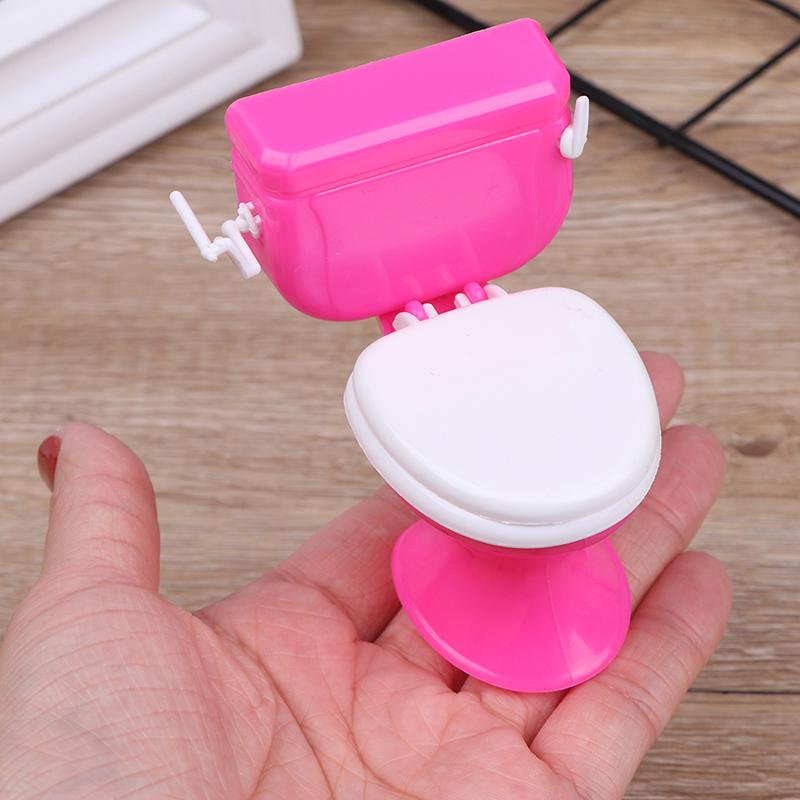 Dollhouse Furniture Bathroom Toilet Doll House Miniature Baby Pretend Toys
