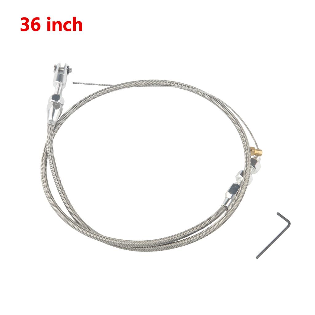 24/36 inch Throttle Gas Cable Kit Stainless Steel Braided For 97-07 Chevrolet/Chevy LS1 Engine 4.8L 5.3L 5.7L 6.0L