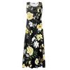 Women's Summer Casual Fashion Flower Printed Sleeveless Round Neck Pocket Dress