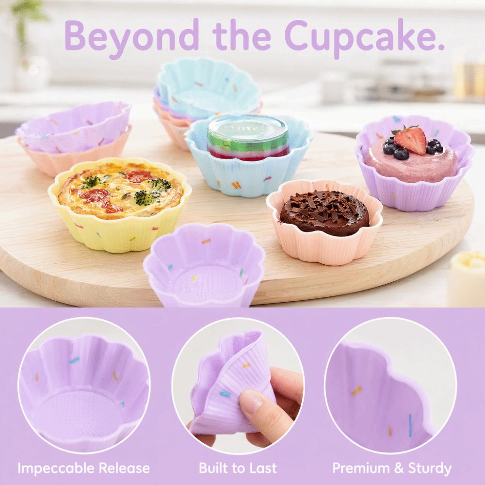 20pcs Heat Resistant Cake Mold Non Stick Baking Cake Molds Chocolate Dessert Mold  Dessert Serving Flower