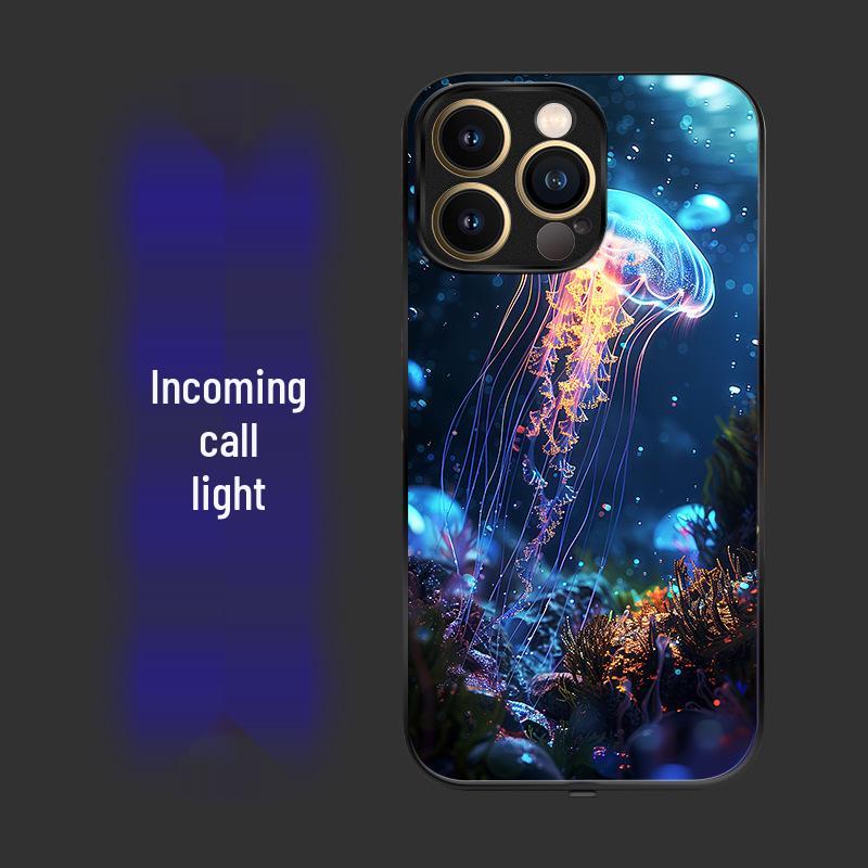 Leuchtende Anti-Rutsch-Handyhülle für iPhone 16 Pro Max & Huawei bei eingehendem Anruf - Soundaktiviert, Verschleißfest, Siebenfarbiger Schutz.