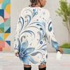 Women Plus Size Round Neck Long Sleeve Printed Black Mini Sweatshirt Dress Ribbed Cuffs