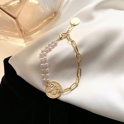 Damen Armband Fußkettchen Kette Täglich Clipkette Halbperle