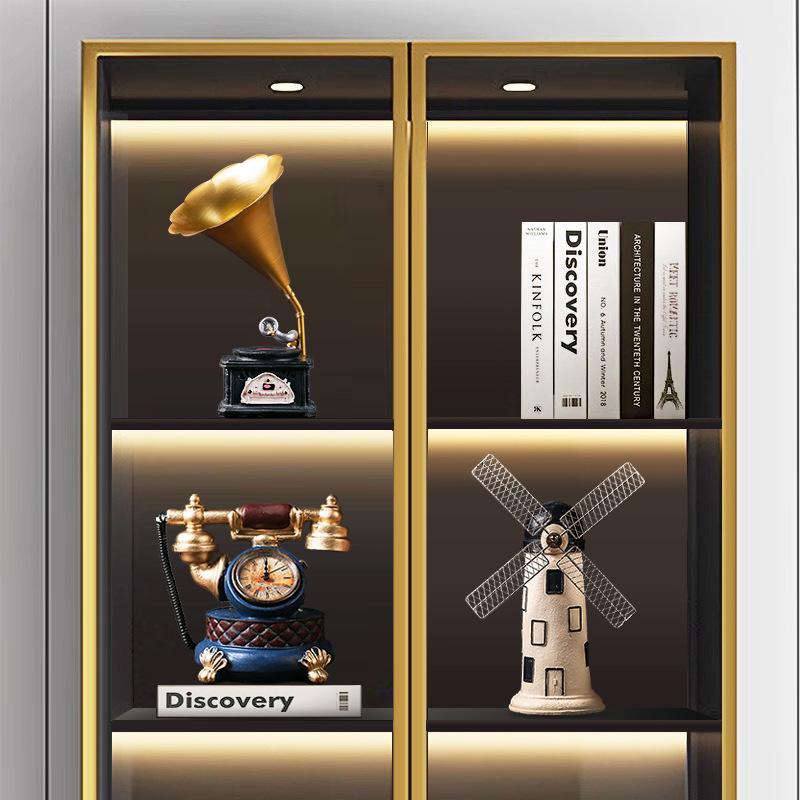 Xianci Väderkvarn Modell Bokhylla - Retro Bokhylla & Dekorationer för Vardagsrum & TV-möbel