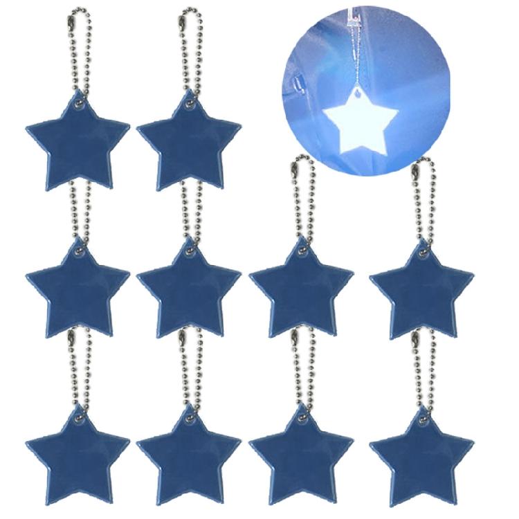 10x Personalized Outdoor Sport Keyrings Reflective Stars Safe Reflector Keychain