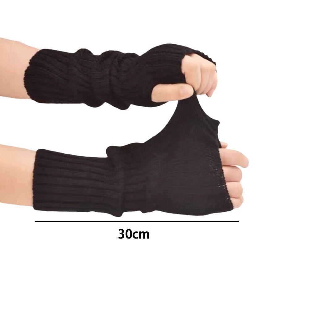 Knitted Arm Warmer Gloves Cold Proof Fingerless Gloves New Warm Arm Sleeve  Autumn Winter