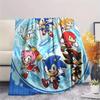 Hedgehog Sonic Print Flannel Blanket, Ultra Soft High Quality All Seasons Warm Throw, Home Decor Cozy Blanket, Perfect Christmas Gift