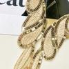 Gold Handmade Beads V-Neck Fake Collar Patch Clothing Dress Performance Clothing Decorative Front Collar Cloth Sticker Accessories