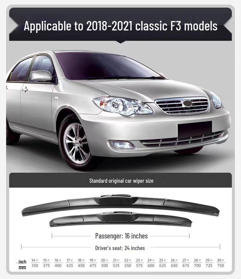 Windshield Wipers Compatible with BYD F3 (2007-2013 Models)