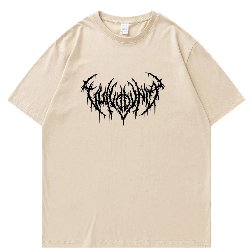 Hip Hop Gothic Street Punk Unisex T-shirts Korean Black Oversized Tshirt Toppar Harajuku Grafisk Tshirt WoUnisex Unisex Tops Tee
