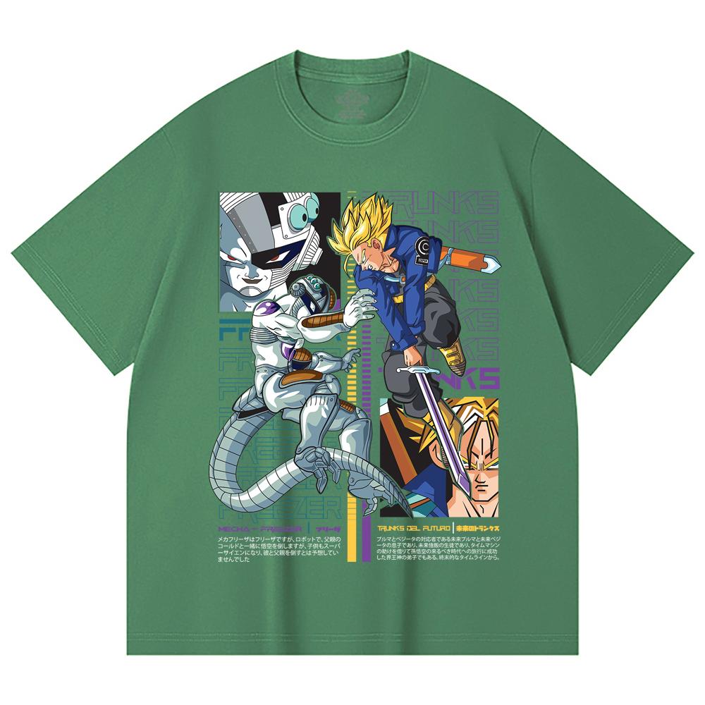 230 Gsm 100% Cotton Dragon Ball V50 Trunks Freeza Print Unisex Heavy Cotton T Shirt