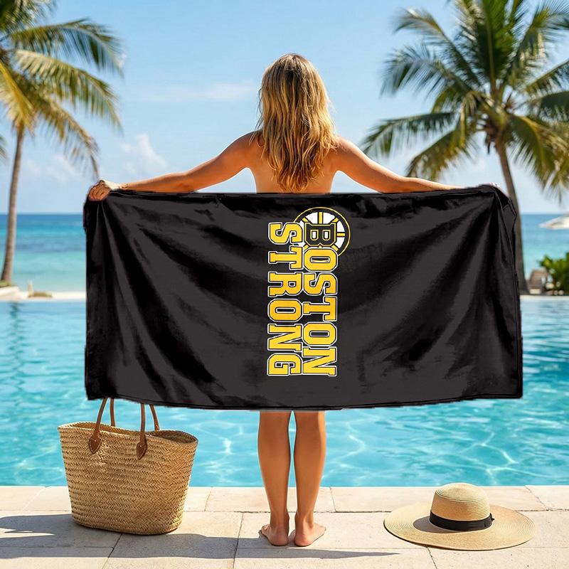 Boston Bruins Fashion Beach Towel Portable Soft Quick Dry Towel For Swimming Camping Holiday Use