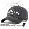 Unisex BROOKLYN Letter Embroidery Wash Baseball Caps Spring and Autumn Outdoor Adjustable Casual Hats Sunscreen Hat
