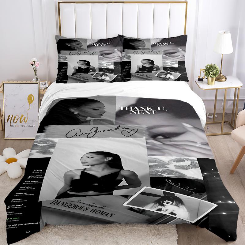 3Pcs Thank U Next Aesthetic Bedding Sets For All Sizes New 3D Printed Bed Cover Comforter Duvet Cover Pillowcase Bedroom Decoration