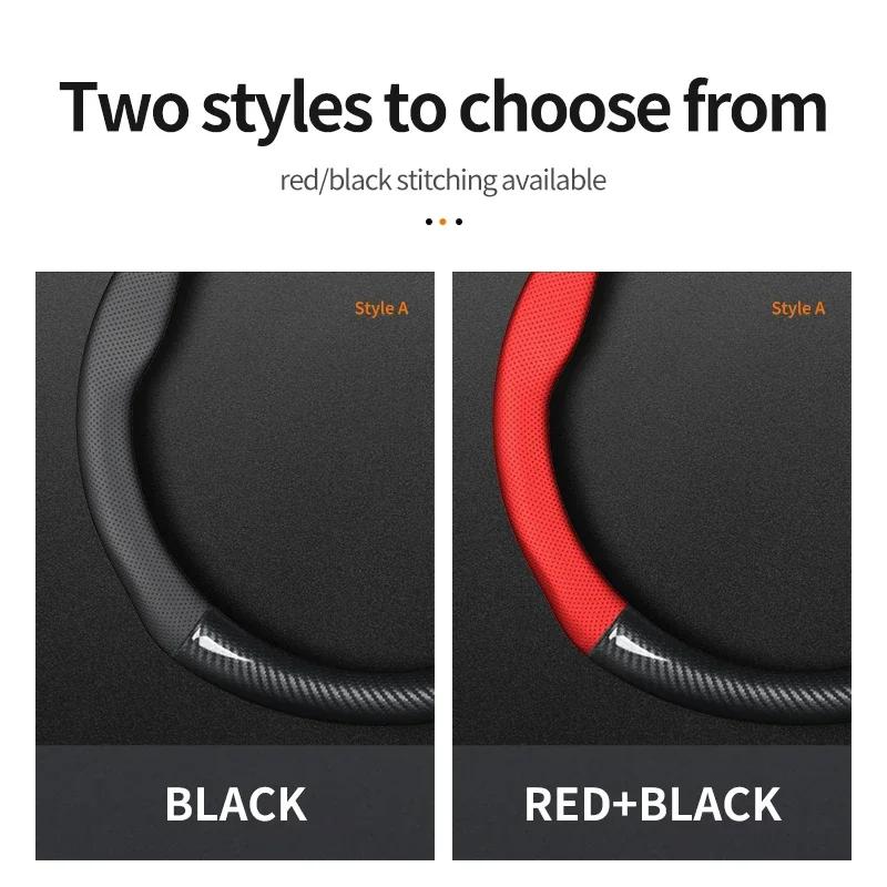 For Chevrolet Car Steering Wheel Cover Carbon Fiber Leather Fit Cruze Captiva Lacetti Aveo Niva Spark Sonic Trax Camaro