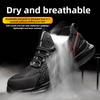 Summer Safety Shoes Reflective Shoe Laces Steel Toe Work Shoes with Protection Lightweight Work Boots Breathable Knit Sneakers