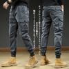 SUNDAY ROSE Cargo Work Loose Solid Skinny Size Dark 8017 Men's Pants, Multi-Pockets, Fit, Multifunctional, Cotton, Casual, Color, Fit, Spring, Summer,
