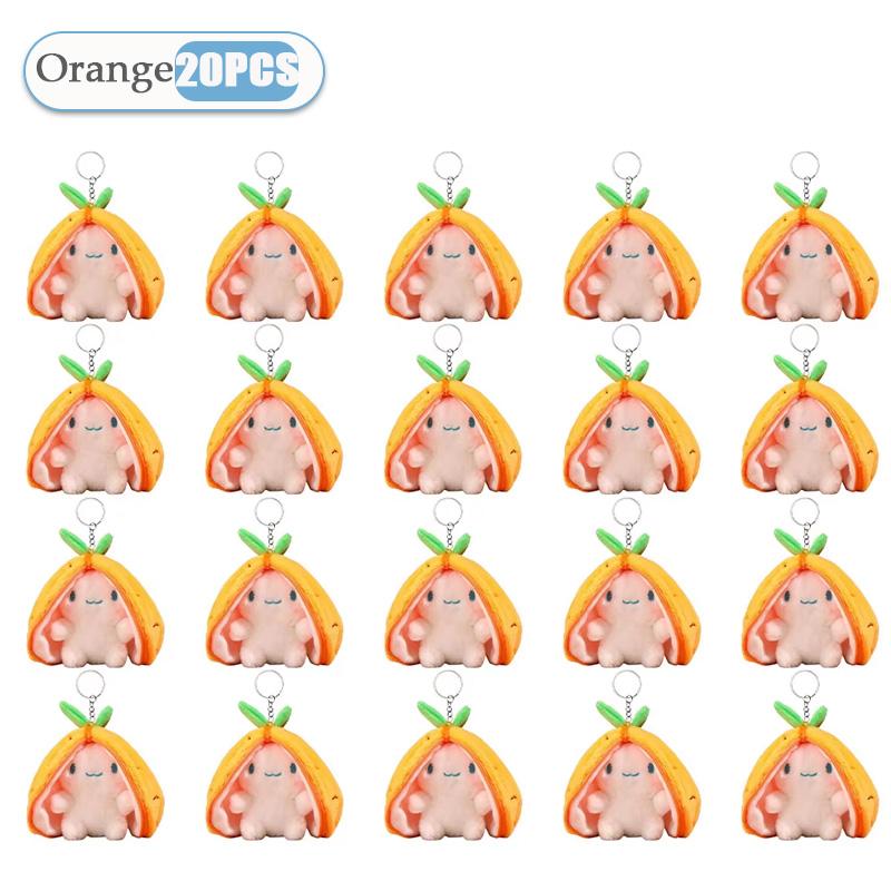 1-20PCS Funny Joy Kawaii Fruit Bunny Plush Toy Cute Carrot Strawberry Turn Funny Joy Rabbit Plush Toy Kids Birthday Easter Gifts