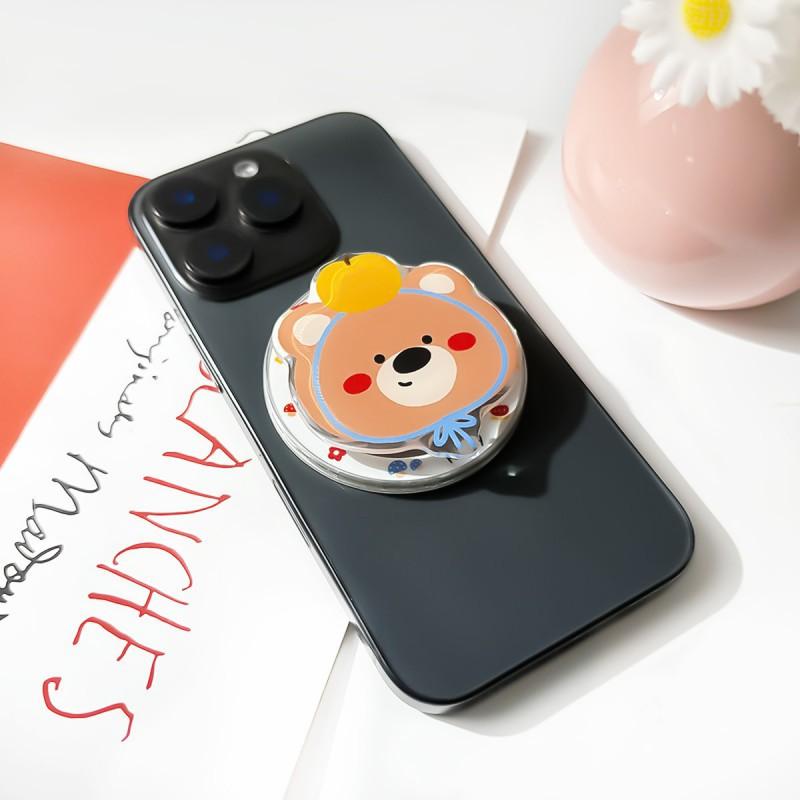Cute Cartoon Animal MagSafe Magnetic Dropper Phone Airbag Holder Lazy Person Folding Telescopic