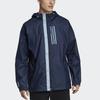Adidas Casual Training Windbreaker Jacket With Hood Men Outerwear Navy-Blue EB7600