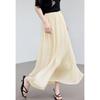 Women's Flowy Cotton-Linen Blend Midi Skirt