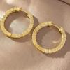 Huitan Trendy Dainty Hoop Earrings for Lady Graceful Charming Versatile Piercing Accessories Exquisite Shiny CZ Party Jewelry