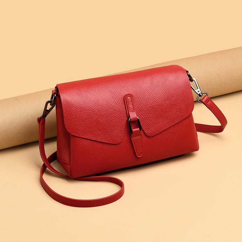 Lässige Damen-Achseltasche aus der ersten Schicht Rindsleder für Mütter mittleren Alters, Mahjong-Taschen, Umhänge-Messenger-Tasche aus echtem Leder