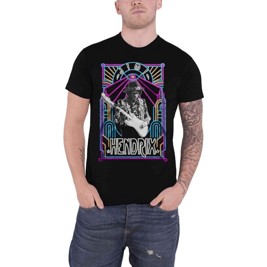 Jimi Hendrix T Shirt Electric Ladyland Neon Logo New Official Mens Black Size XL XXXXXL разноцветный