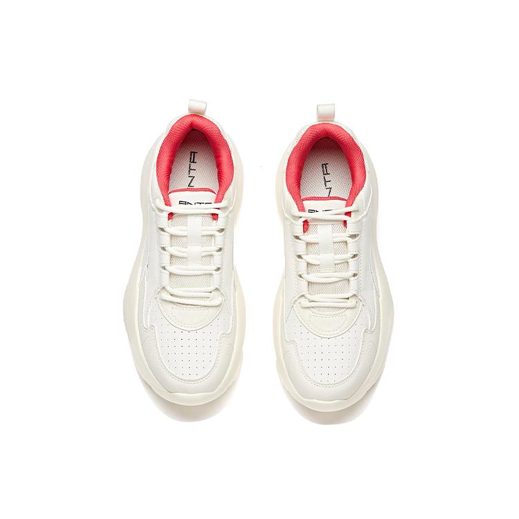 new Anta Life Collection Life Cushioning Anti Slip And Wear Resistant Low Top Chunky Sneakers Women's Ivory White