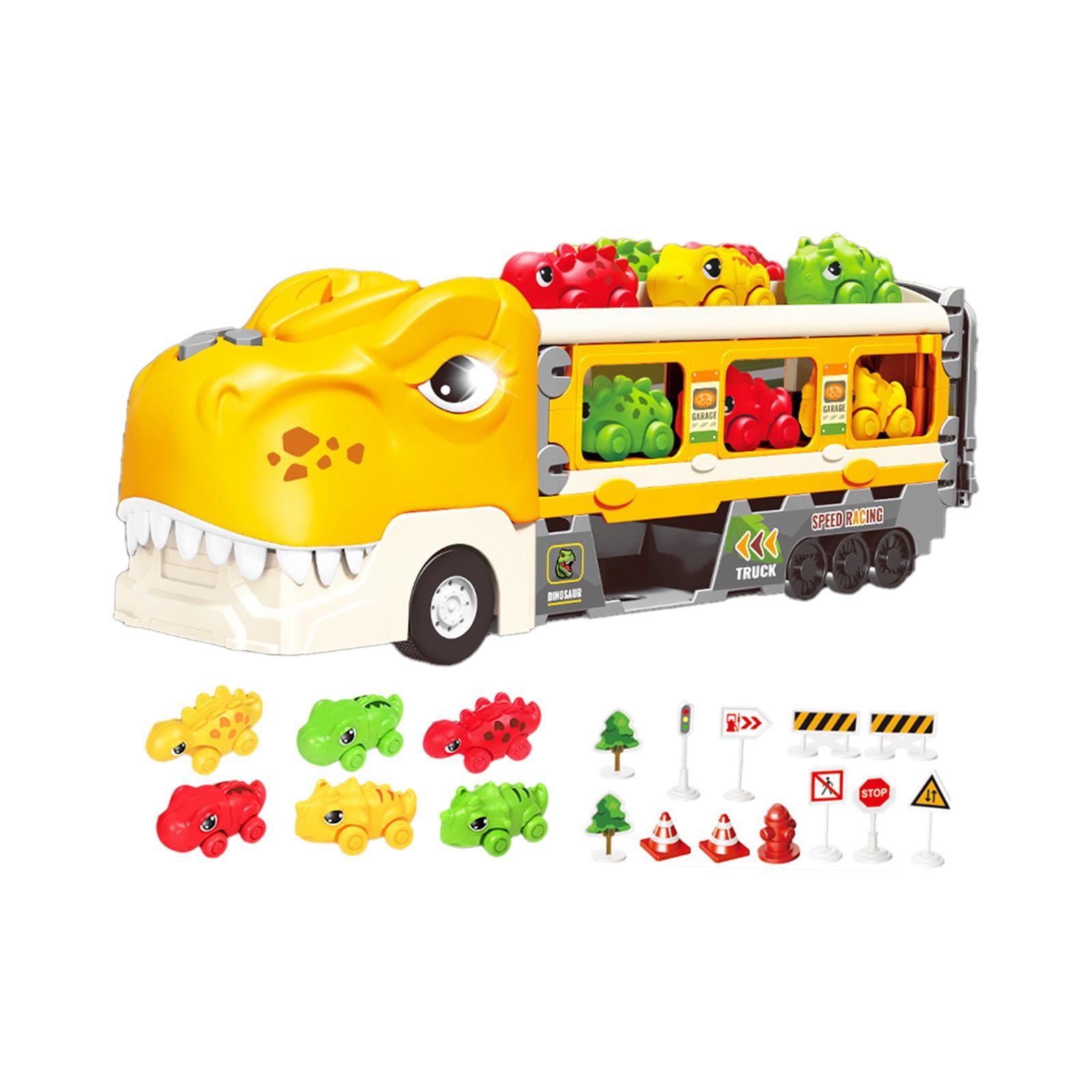 Carrier Truck Toy Dinosaur Launching Vehicle Playset Imagination Race Track