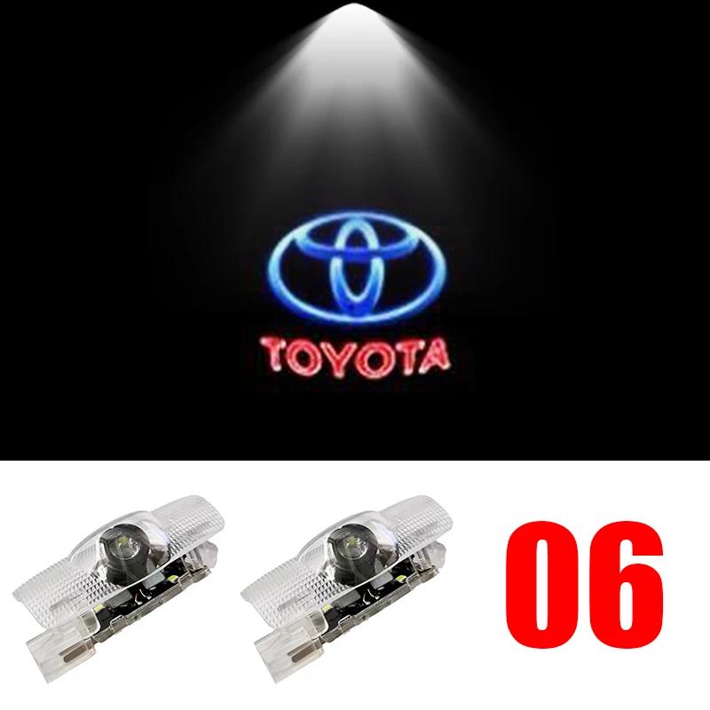 Car LED Door Warning Light Laser Projector Ghost Shadow Light Welcome Logo Lamp For Toyota Corolla RAV4 Camry Yaris C-HR Prius